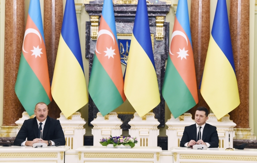 Azerbaijani, Ukrainian presidents made press statements VIDEO