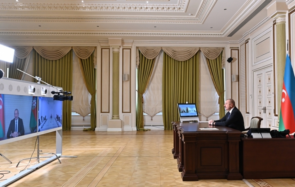President Ilham Aliyev met in a video format with President of Parliament of Montenegro Aleksa Bečić VIDEO
