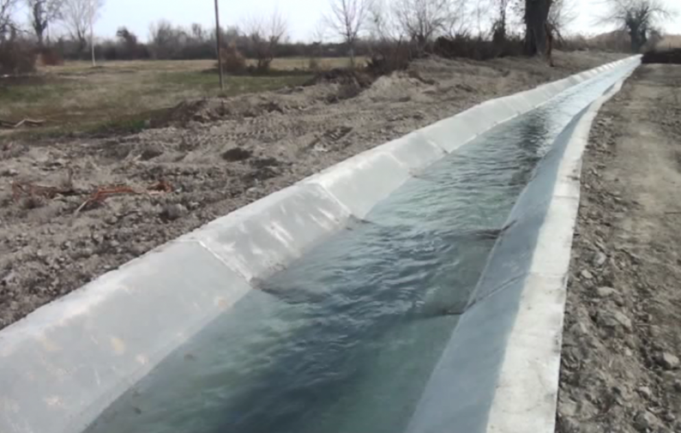 Başlanğıcını Suqovuşan su anbarından götürən kanala beton üzlük çəkilib VİDEO