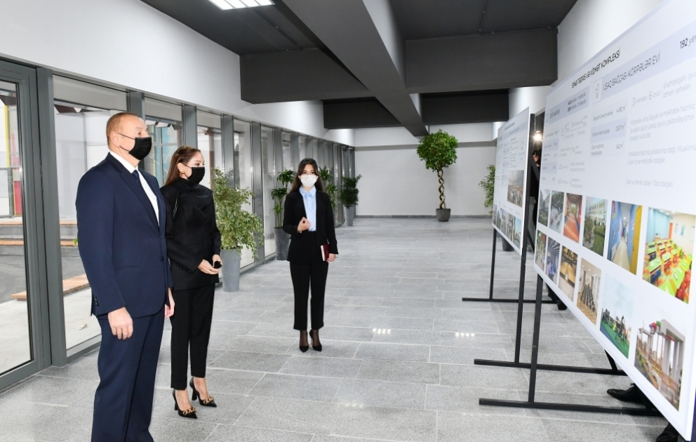 Prezident İlham Əliyev və birinci xanım Mehriban Əliyeva Binə qəsəbəsində yeni inşa edilmiş Tədris və Xidmət Kompleksinin açılışında iştirak ediblər YENİLƏNİB VİDEO