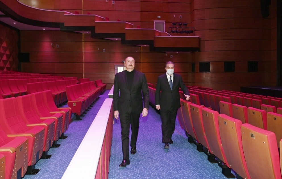 Prezident İlham Əliyev Gəncə Dövlət Dram Teatrının yeni binasının açılışında iştirak edib VİDEO