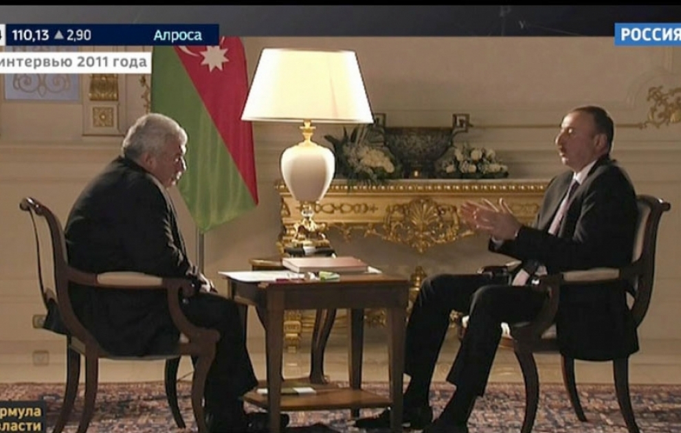 Im Fernsehsender ”Rossiya 24“ Sendung ”Formel der Macht“ ausgestrahlt, die dem 30. Jahrestag der Wiederaufnherstellung der Unabhängigkeit Aserbaidschans und dem 60. Geburtstag von Präsident Ilham Aliyev gewidmet ist VIDEO