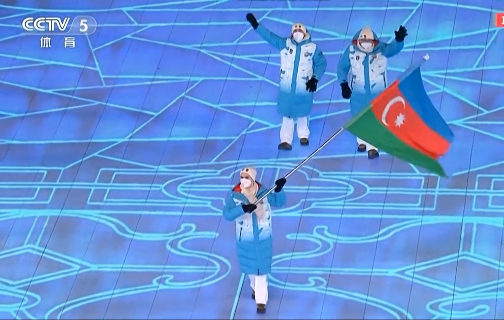 Azərbaycan komandası “Pekin-2022”nin açılış mərasimində komandaların paradında iştirak edib VİDEO