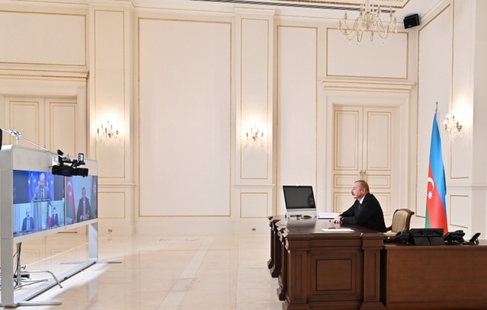 Le président azerbaïdjanais, le président français, le président du Conseil européen et le Premier ministre arménien ont tenu une visioconférence VIDEO