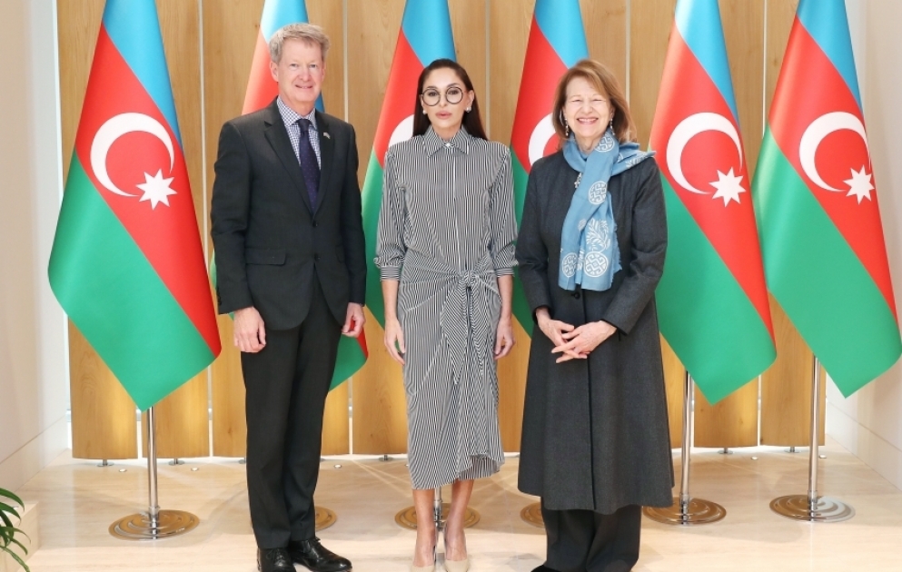 Erste Vizepräsidentin Mehriban Aliyeva trifft Handelsbeauftragte des britischen Premierministers für Aserbaidschan VIDEO
