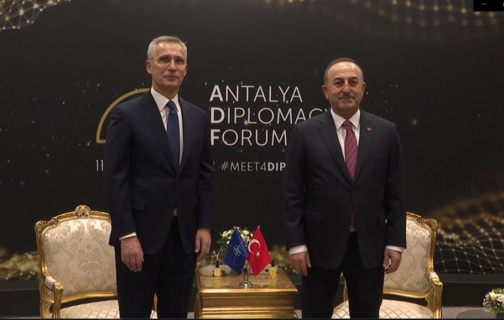Türkiyənin xarici işlər naziri ilə NATO-nun Baş katibi Antalyada görüşüblər VİDEO