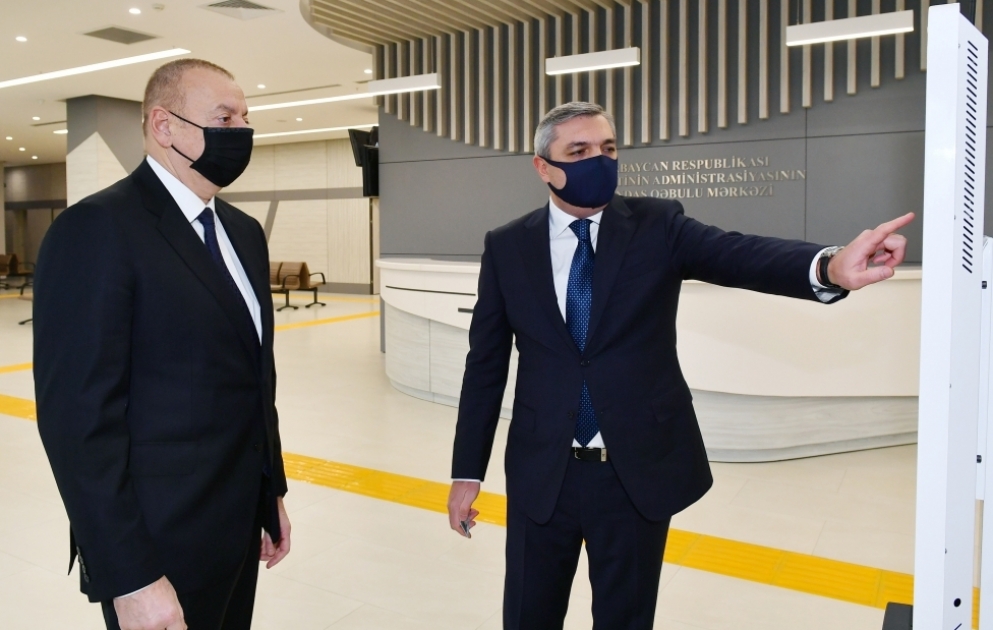 Präsident Ilham Aliyev weiht Zentrum für Bürgerempfang ein VIDEO