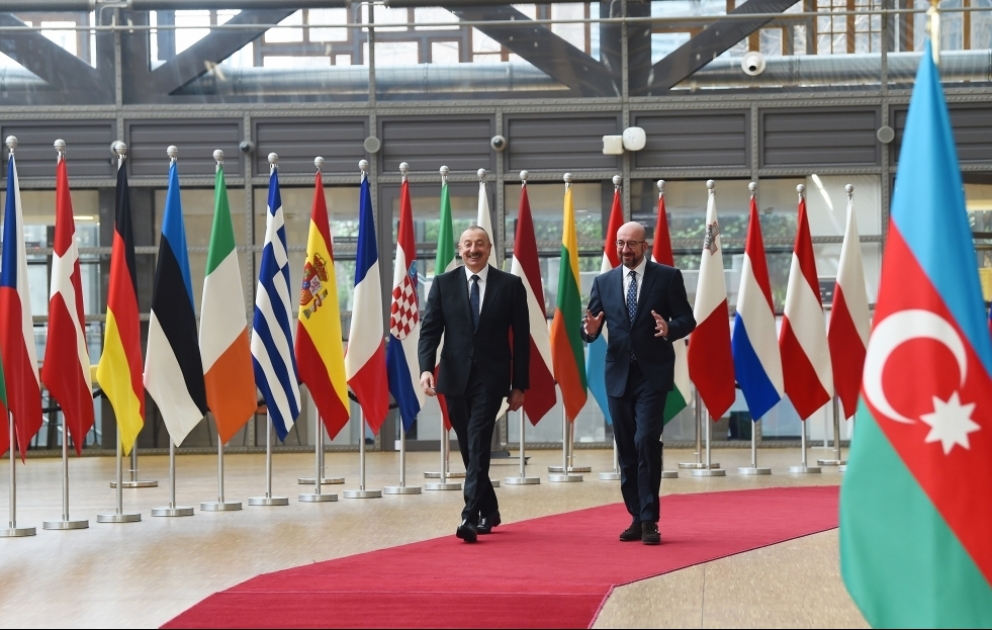 President Ilham Aliyev, President of European Council Charles Michel held one-on-one meeting in Brussels VIDEO