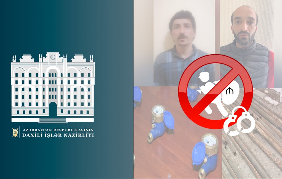 Binəqədi qəsəbəsində 22 evdən su sayğacı, metal boru və elektrik naqili oğurlayan şəxs saxlanılıb VİDEO