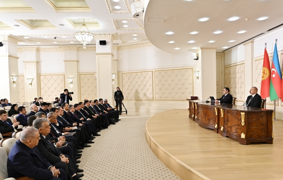 Azerbaijani, Kyrgyz presidents made press statements VIDEO