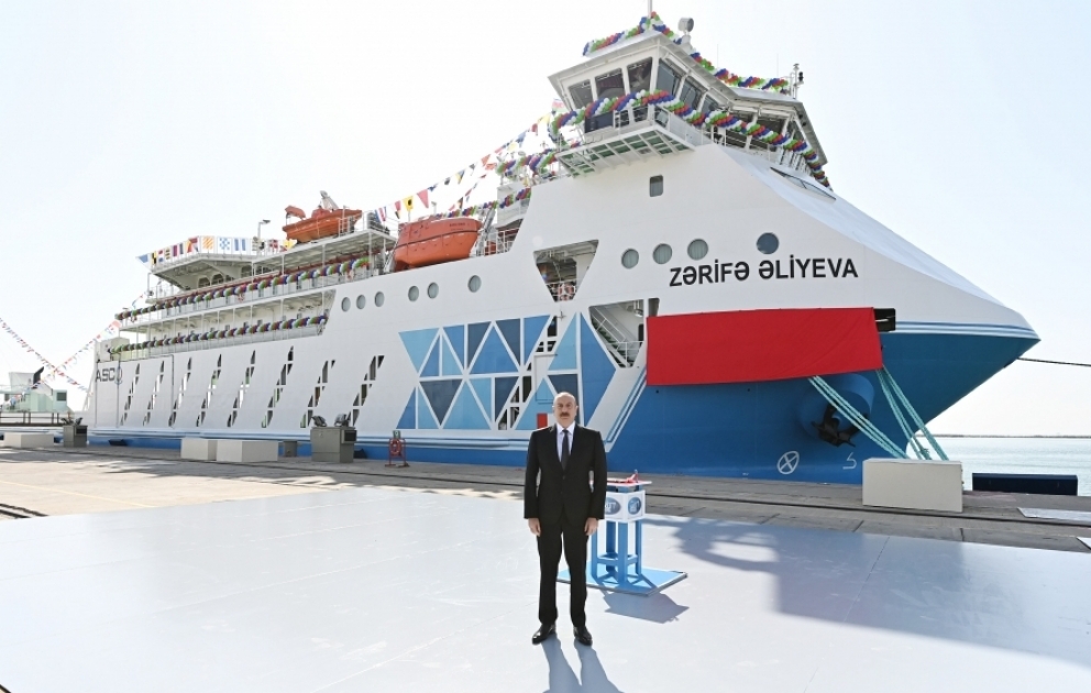 President Ilham Aliyev attended ceremony to launch “Zarifa Aliyeva” ferry boat VIDEO