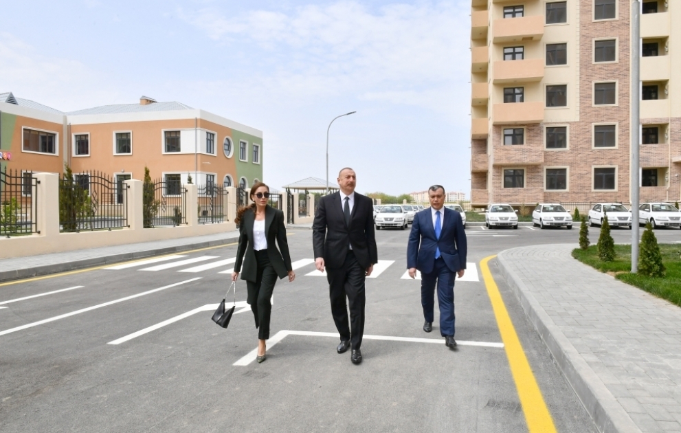 Residential complex for families of martyrs and war disabled inaugurated in Sabunchu district, Baku  President Ilham Aliyev and First Lady Mehriban Aliyeva attended the inauguration VIDEO