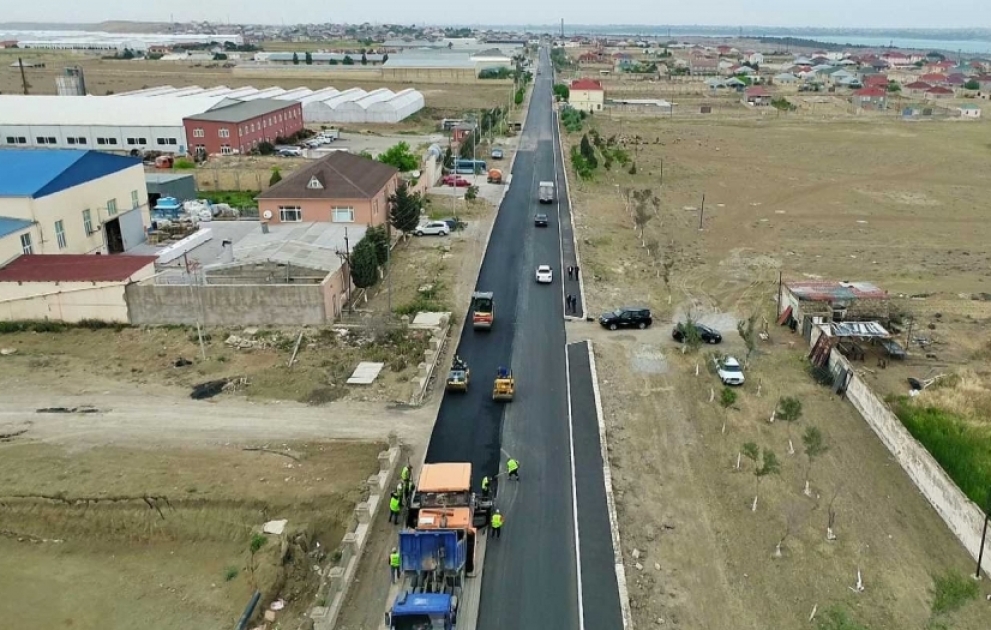 Abşeron rayonunun Aşağı Güzdək avtomobil yolu yenidən qurulur VİDEO