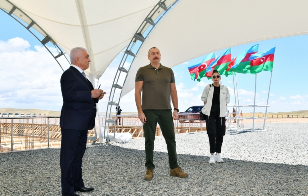 Foundation stone for 330/110 kilovolt Jabrayil energy junction of AzerEnergy OJSC was laid VIDEO