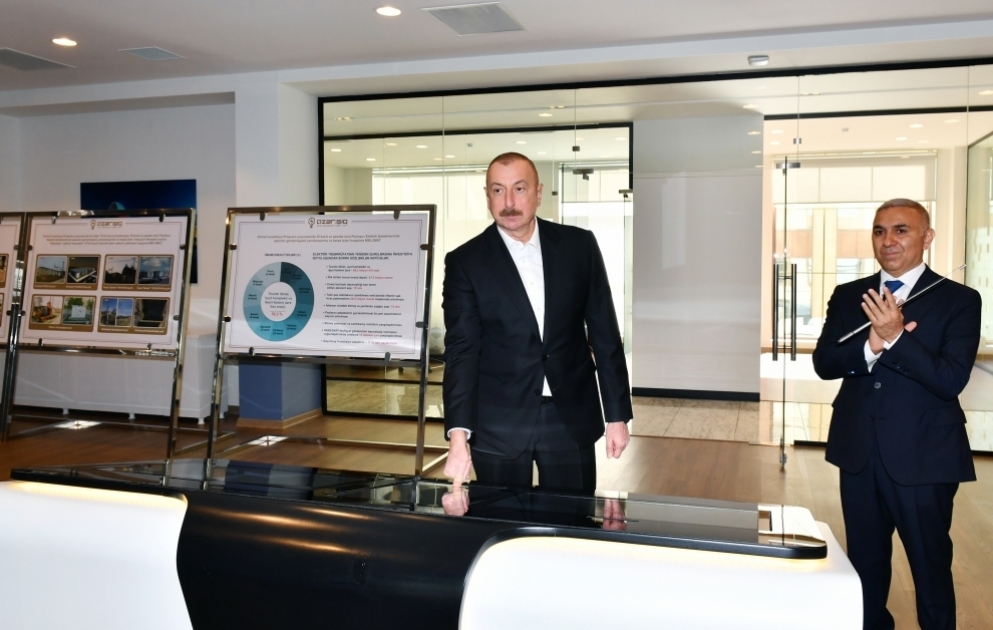 Präsident Ilham Aliyev weiht ein weiteres neues Umspannwerk in Baku ein VIDEO