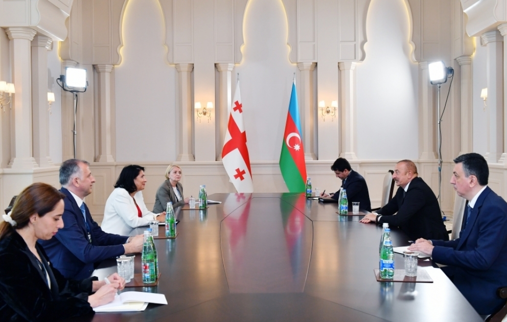 President Ilham Aliyev met with President of Georgia Salome Zourabichvili VIDEO