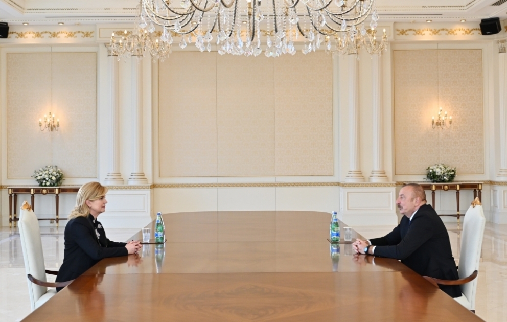 Le président Ilham Aliyev reçoit l’ancienne présidente croate Kolinda Grabar-Kitarovic VIDEO
