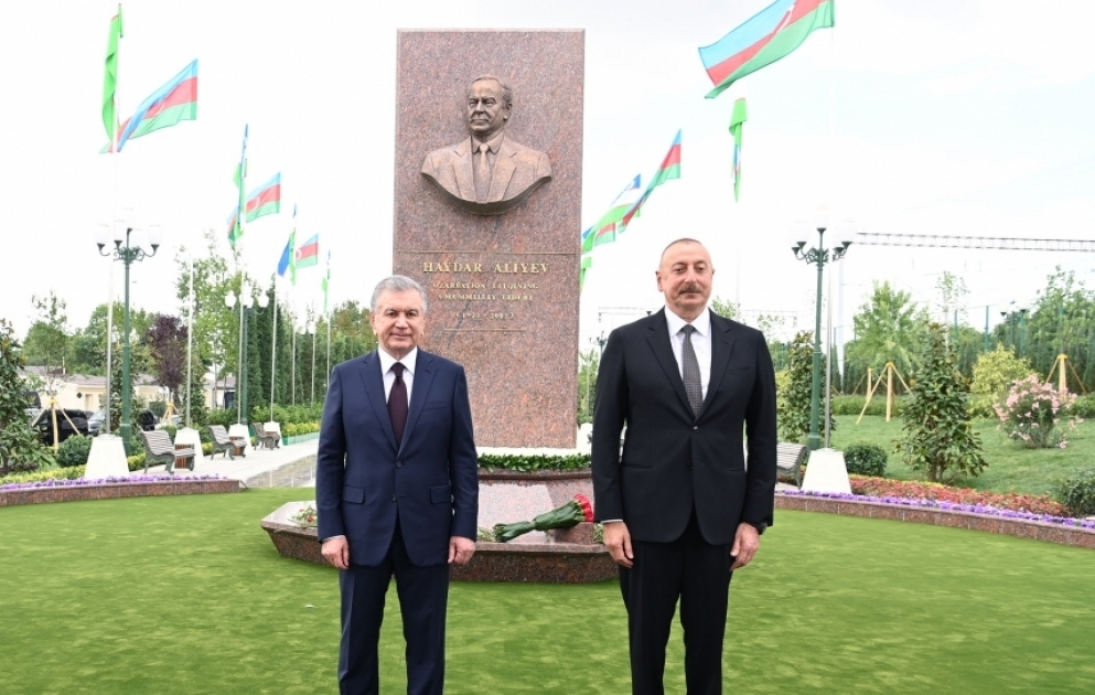 President of Azerbaijan Ilham Aliyev and President of Uzbekistan Shavkat Mirziyoyev attended opening of Heydar Aliyev Square in Tashkent VIDEO