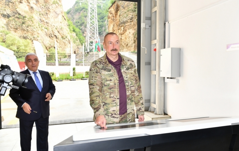 Prezident İlham Əliyev “Kəlbəcər-1” Kiçik Su Elektrik Stansiyasının açılışında iştirak edib VİDEO