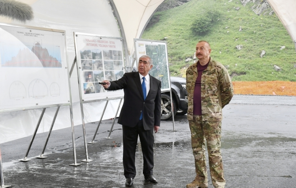 President Ilham Aliyev viewed construction of two tunnels in Goygol district VIDEO