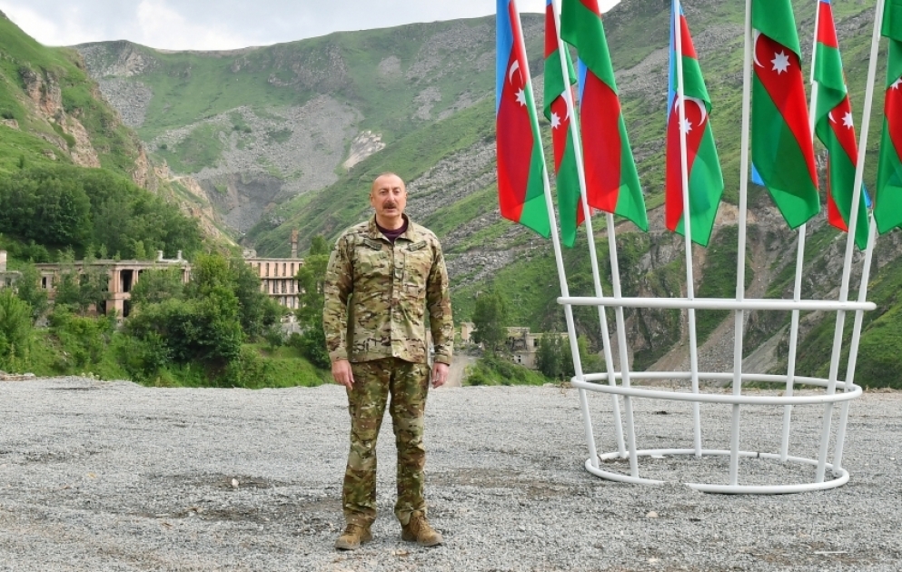 Президент Ильхам Алиев принял участие в церемонии закладки фундамента санатория «Истису» в Кяльбаджаре ВИДЕО
