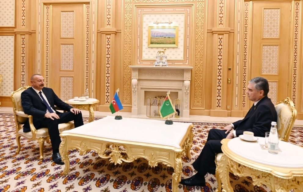 President Ilham Aliyev met with Chairman of People's Council Chamber of National Assembly of Turkmenistan Gurbanguly Berdimuhamedov VIDEO