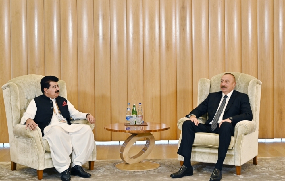 Azərbaycan Prezidenti İlham Əliyev Pakistan Senatının sədrini qəbul edib YENİLƏNİB VİDEO