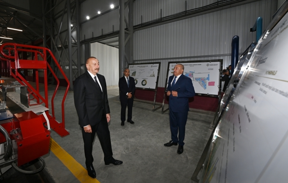 Ilham Aliyev participe à l'inauguration et à la pose de la première pierre de quelques nouvelles entreprises à Soumgaït VIDEO