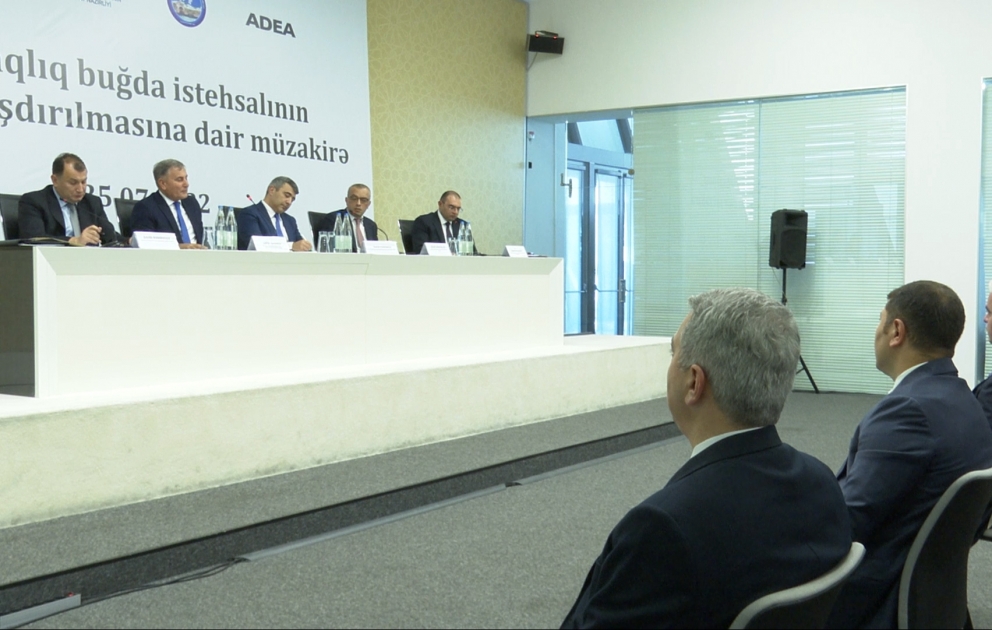 Taxıl istehsalçıları ilə ərzaqlıq buğda istehsalının stimullaşdırılmasına həsr olunmuş görüş keçirilib VİDEO