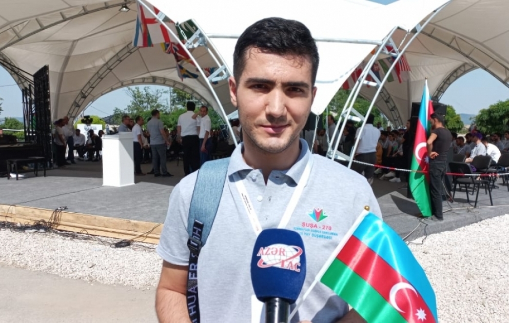 Diaspor Gənclərinin III Yay Düşərgəsinin iştirakçısı: Ordumuzun şanlı Zəfəri sayəsində azad edilən Şuşaya gəlməyi arzulayırdım VİDEO