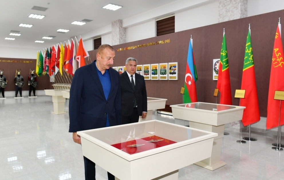 President Ilham Aliyev attended opening of Young Artists Center and Museum of State Symbols in Aghsu VIDEO