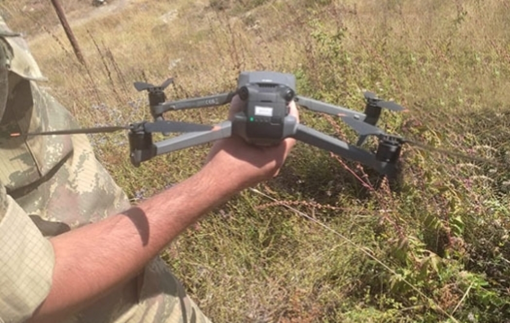 ‘Quadcopter belonging to Armenians carrying out reconnaissance flights around Shusha city was brought down and seized by special method’ VIDEO