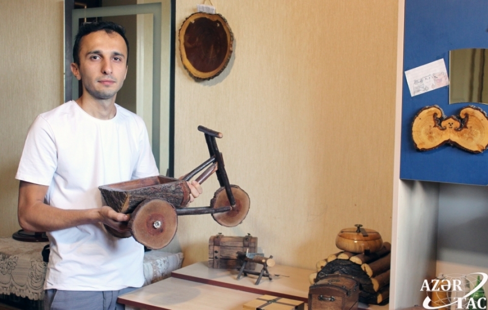 Ağac kötüklərinə yeni nəfəs verən gənc dülgər FOTO VİDEO