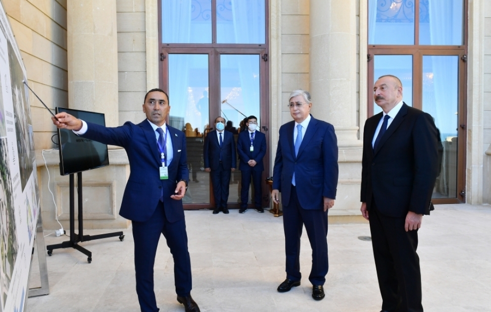 Azərbaycan və Qazaxıstan prezidentləri Füzulidə uşaqlar üçün inşa ediləcək Kurmanqazı adına Yaradıcılığın İnkişafı Mərkəzinin layihəsi ilə tanış olublar YENİLƏNİB VİDEO