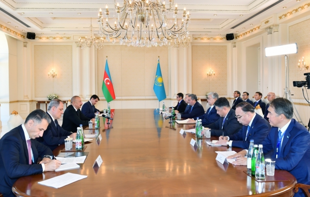 Presidents of Azerbaijan and Kazakhstan held expanded meeting VIDEO