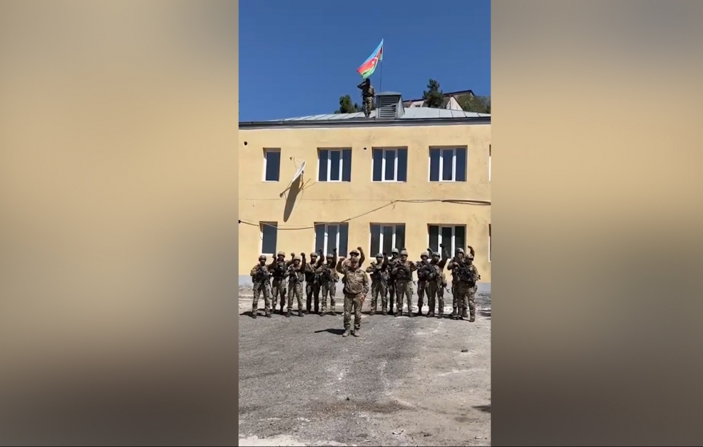 Azerbaijan`s national flag raised in Lachin city VIDEO