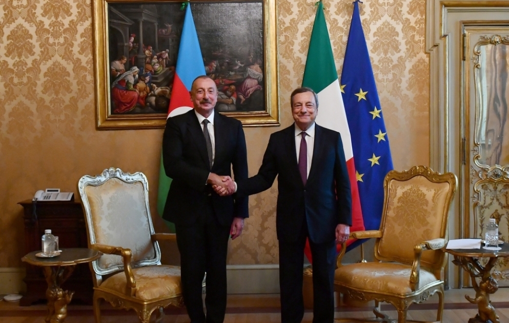 President Ilham Aliyev met with President of Council of Ministers of Italy Mario Draghi VIDEO
