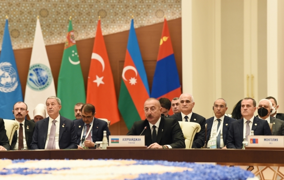 Samarcande a accueilli le Sommet de l’Organisation de coopération de Shanghai  Le président azerbaïdjanais Ilham Aliyev est intervenu au Sommet VIDEO