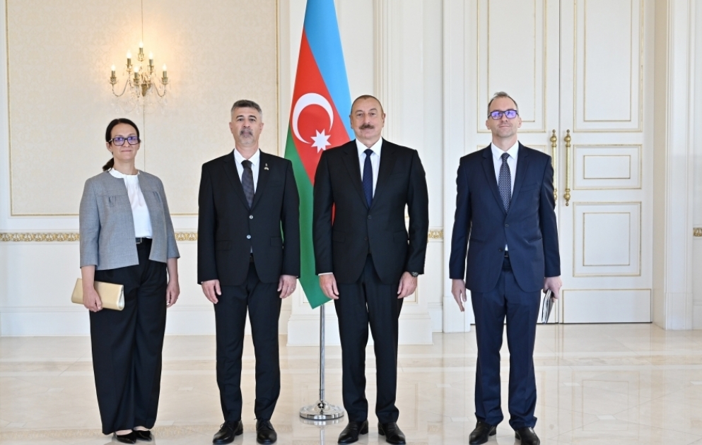 Präsident Ilham Aliyev empfängt neuen ungarischen Botschafter zur Entgegennahme seines Beglaubigungsschreibens VIDEO