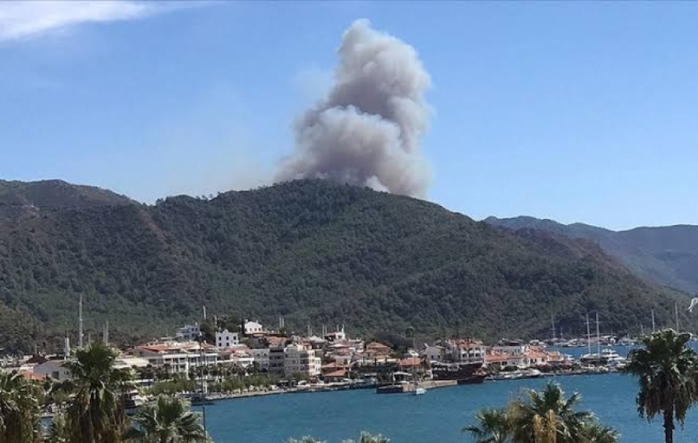Türkiyənin Marmaris bölgəsində meşə yanğını baş verib VİDEO
