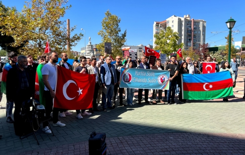 Əskişəhərdə erməni təxribatlarına qarşı aksiyası keçirilib VİDEO