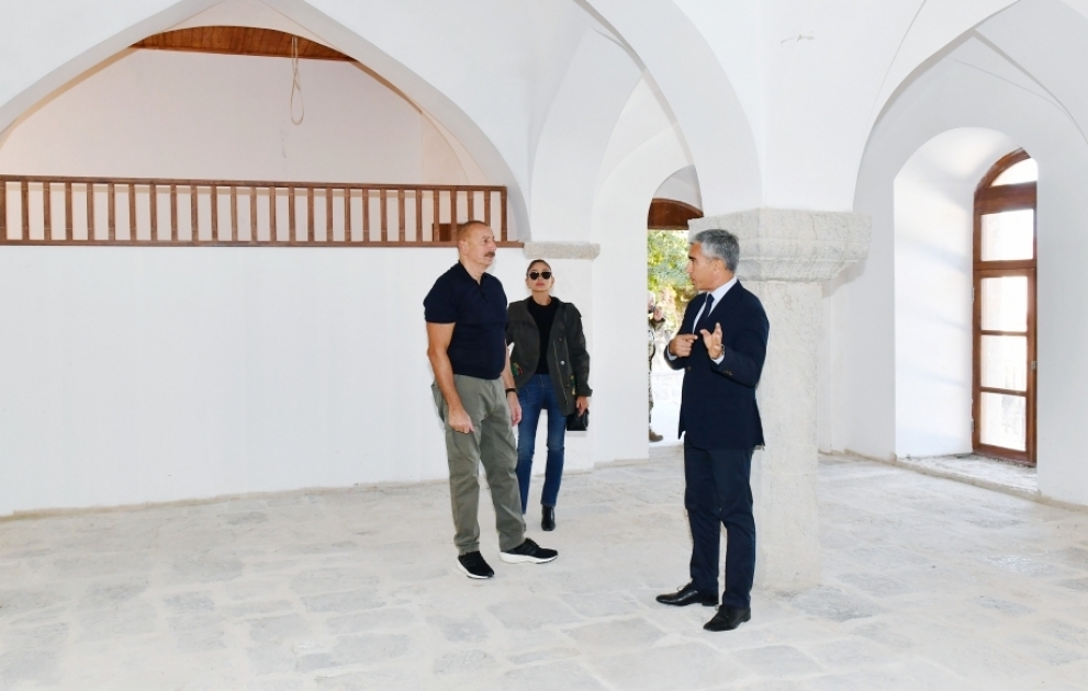 President Ilham Aliyev and First Lady Mehriban Aliyeva viewed progress of restoration work at Mehmandarovs' Estate Complex VIDEO