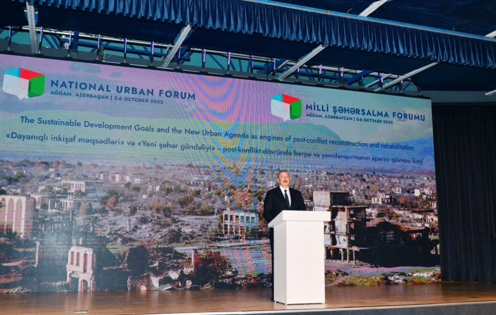 Le Forum urbain national d’Azerbaïdjan débute à Aghdam Le président Ilham Aliyev et la première dame Mehriban Aliyeva sont présents à la cérémonie d’ouverture du forum VIDEO