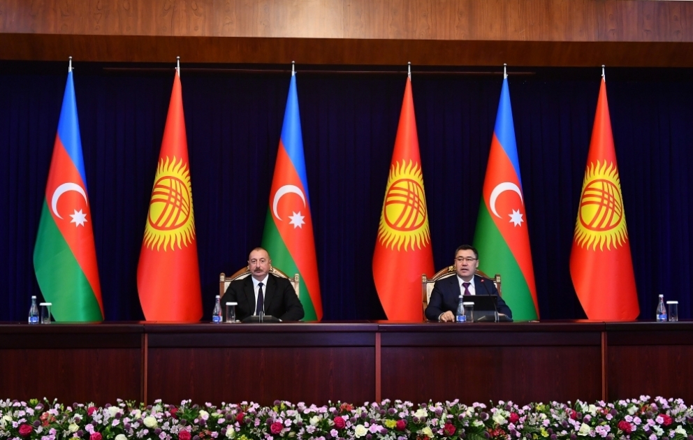Les présidents azerbaïdjanais et kirghiz ont fait des déclarations à la presse VIDEO