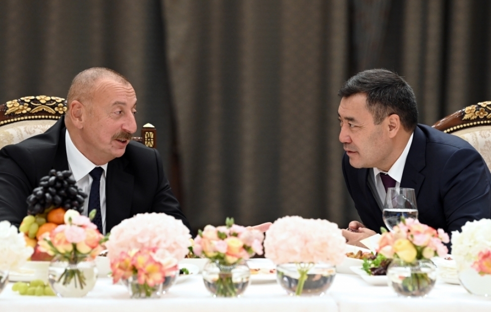 Official reception was hosted on behalf of President of Kyrgyzstan Sadyr Japarov in honor of President Ilham Aliyev VIDEO
