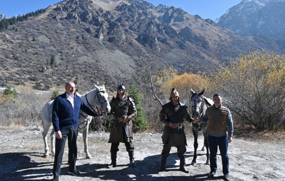 Un programme culturel organisé dans le Parc national d’Ala Artcha à Bichkek  Les présidents azerbaïdjanais et kirghiz assistent au programme VIDEO