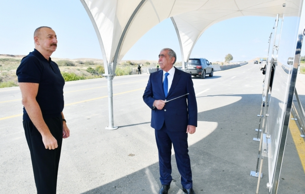 Le tronçon Chukurbeyli-Djabraïl de l'autoroute Chukurbeyli-Djabraïl-Hadrout ouvert à la circulation VIDEO