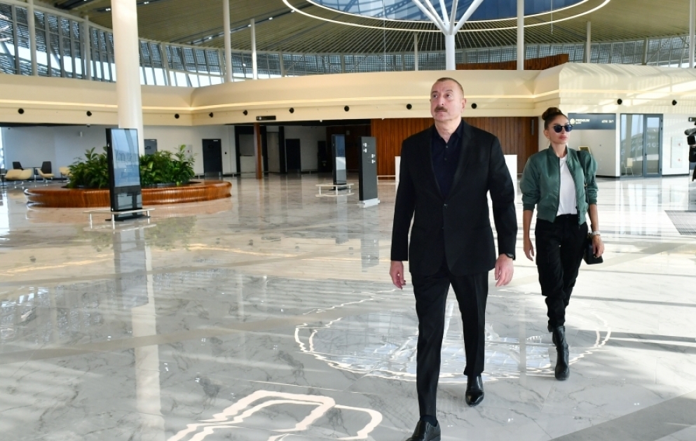 President Ilham Aliyev and First Lady Mehriban Aliyeva viewed conditions created at Zangilan International Airport VIDEO
