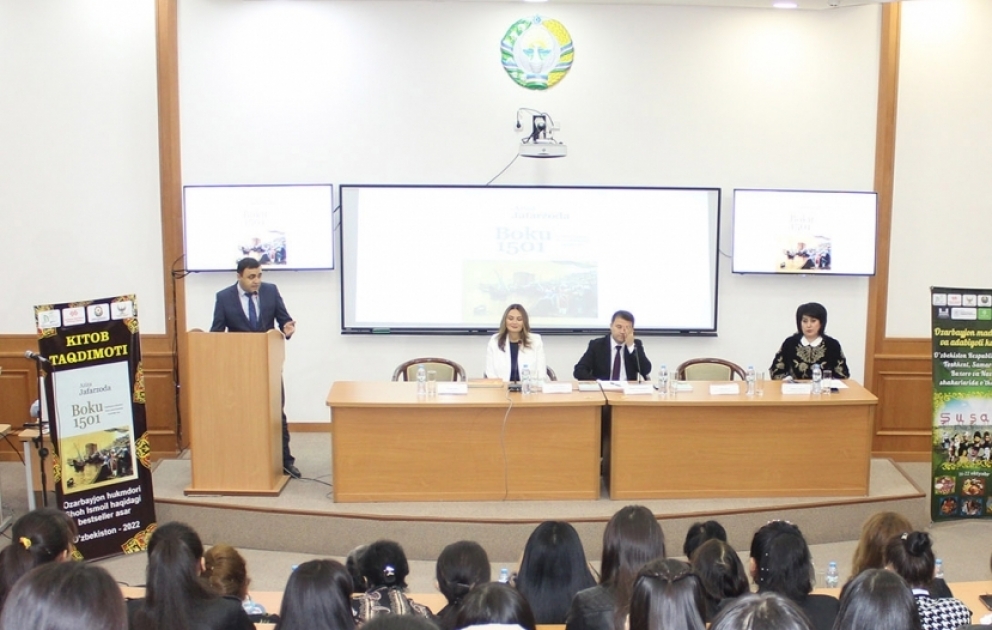 Daşkənddə Azərbaycan yazıçısı Əzizə Cəfərzadənin özbək dilində çap olunmuş “Bakı 1501” tarixi romanının təqdimatı olub VİDEO