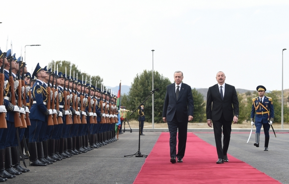 Cəbrayıl şəhərində Türkiyə Prezidenti Rəcəb Tayyib Ərdoğanın rəsmi qarşılanma mərasimi keçirilib YENİLƏNİB VİDEO